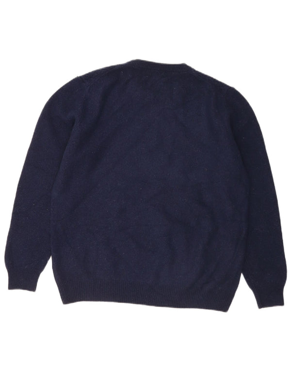 Suéter masculino Marks & Spencer Blue Harbor com gola redonda, marinho médio