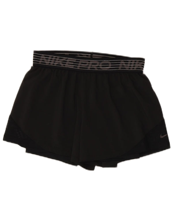 Nike Womens Graphic Sport Shorts UK 14 Medium  Black