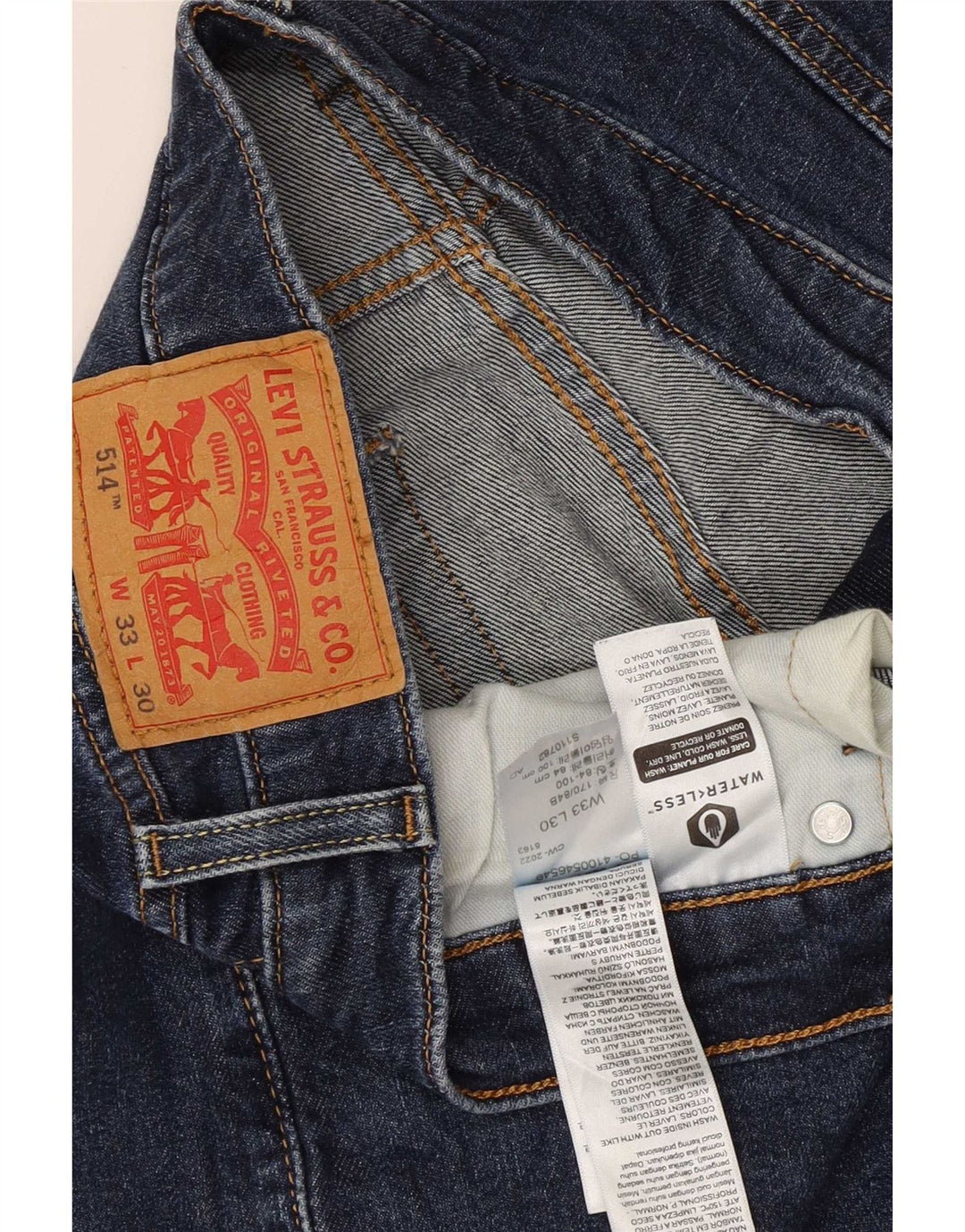 Levi's Masculino 514 Straight Jeans W33 L23 Azul Algodão