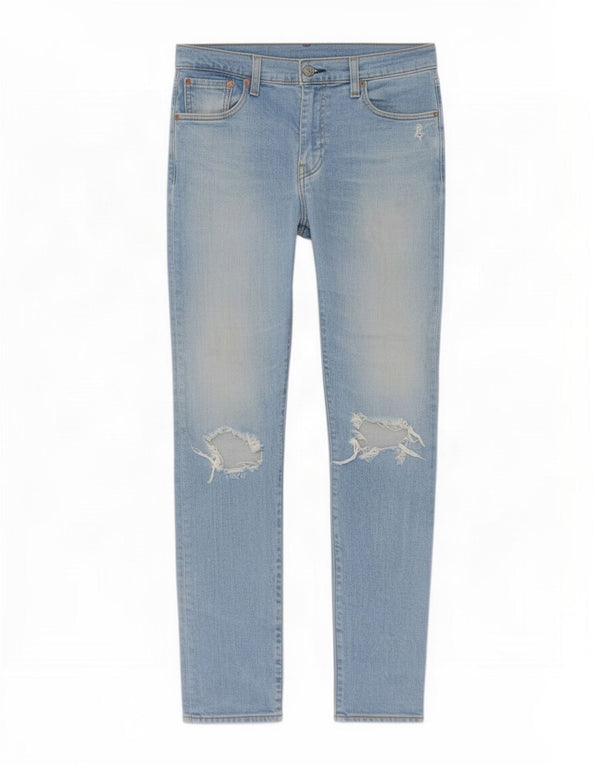 Levi's Masculino 512 Distressed Tapered Slim Jeans W30 L32 Azul Algodão