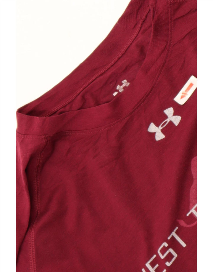 Under Armour Mens Graphic Top Manga Longa XL Borgonha Poliéster