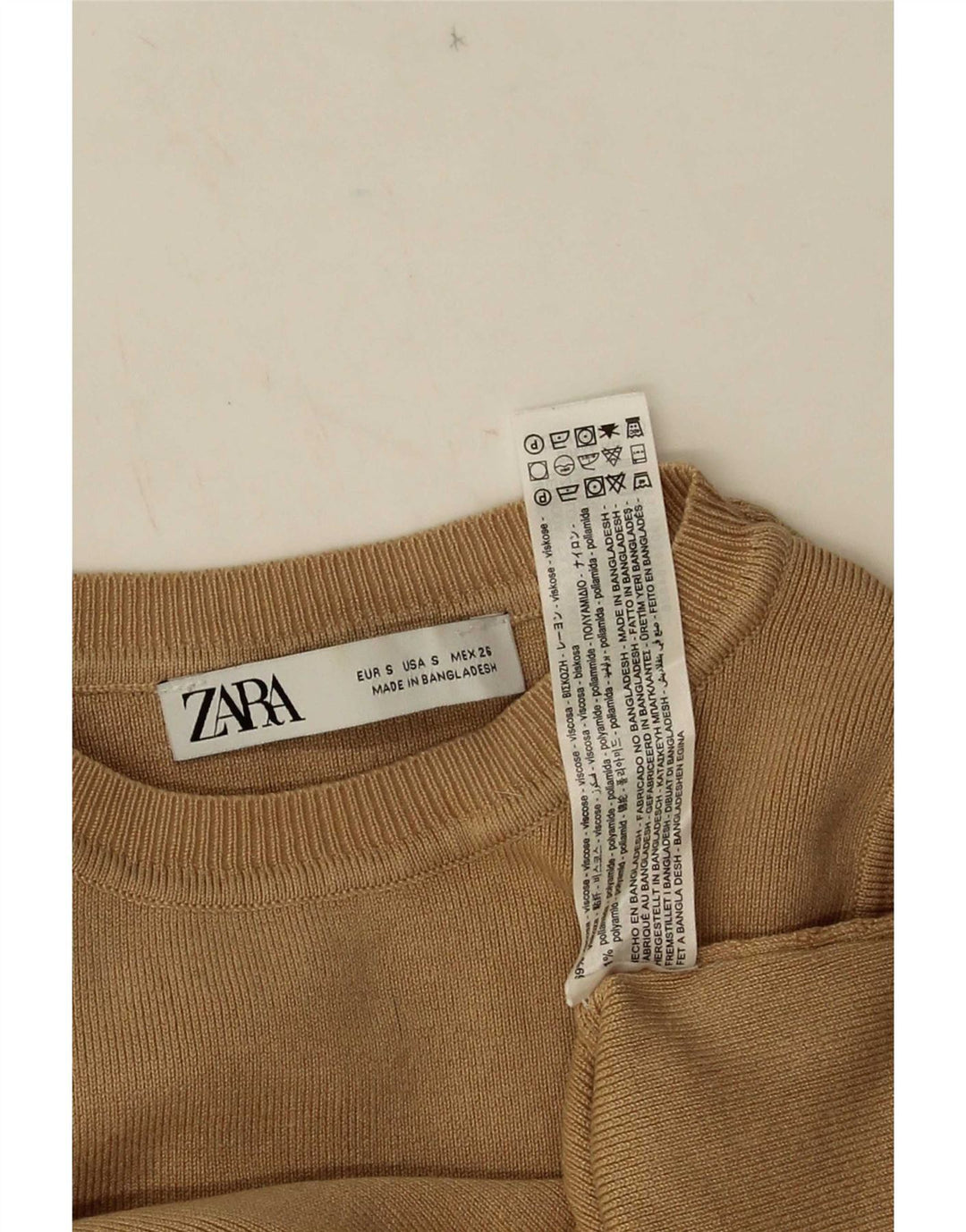 Zara Womens Crop Vest Top UK 8 Pequeno Marrom Viscose