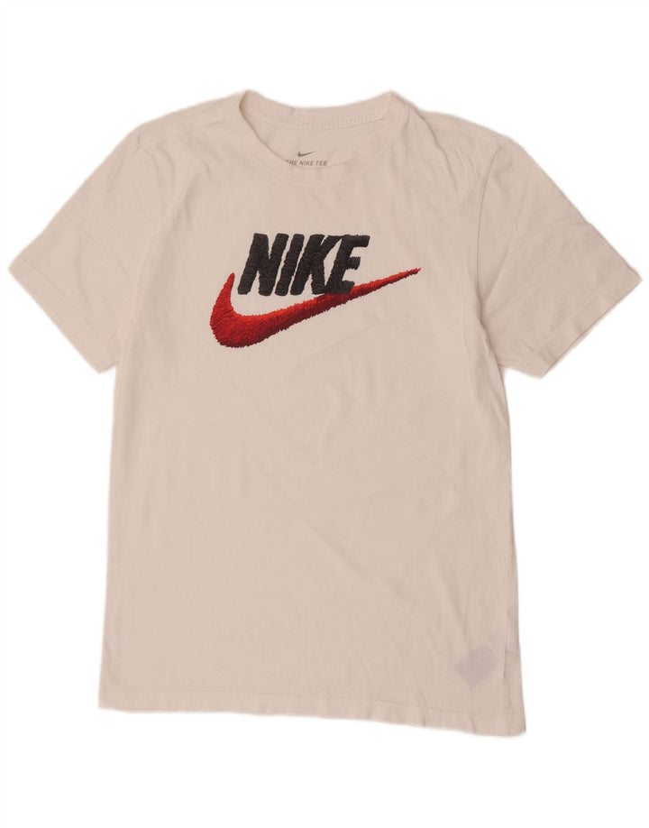 Camiseta Nike masculina gráfica top pequeno algodão branco