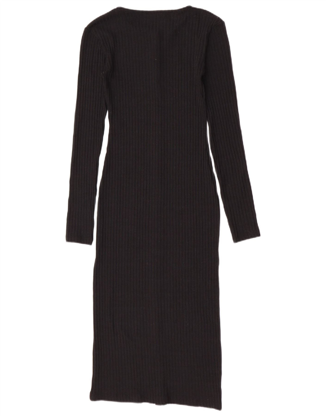 Suéter cardigã feminino Zara Longline UK 8 pequeno poliéster preto