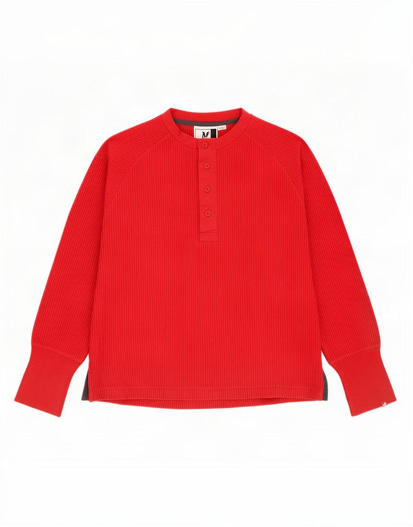 Puma Mens Graphic Top Manga Longa Grande Vermelho