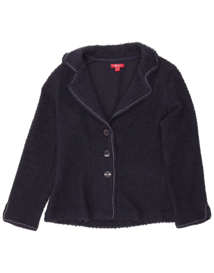 Jaqueta blazer feminina MONSOON com 3 botões Reino Unido 16 grande azul marinho acrílico