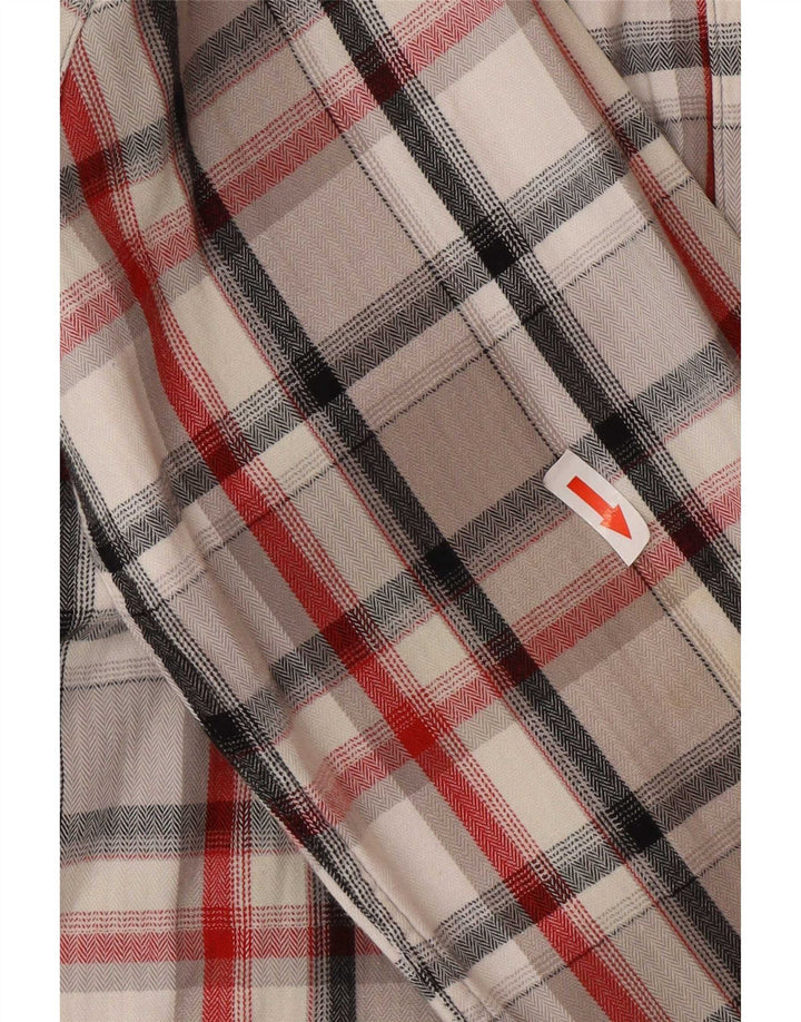 Camisa masculina de flanela Levi's cinza médio xadrez algodão