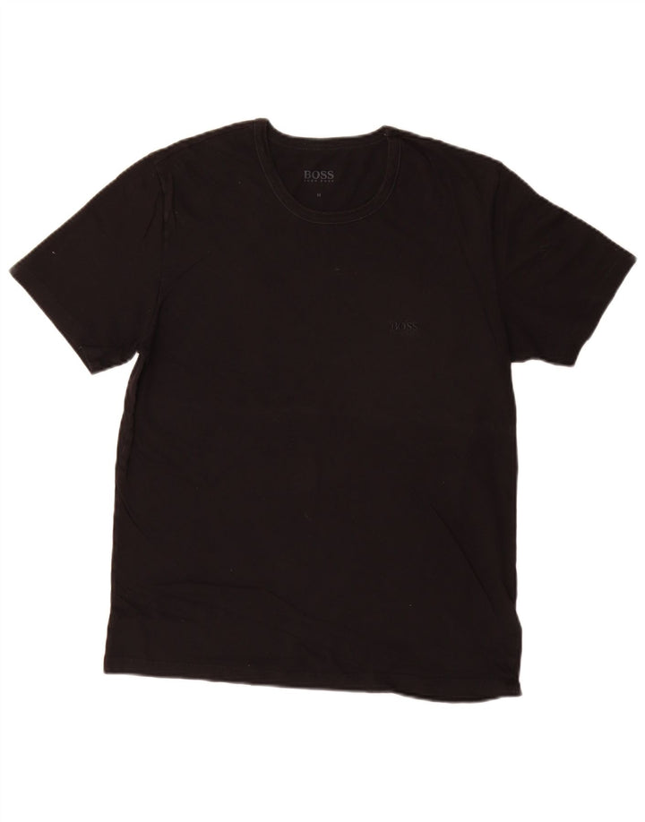 Camiseta masculina Hugo Boss Top médio algodão preto