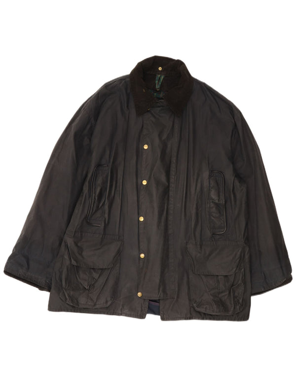 Jaqueta masculina Fermoy de algodão encerado UK 42 XL azul marinho