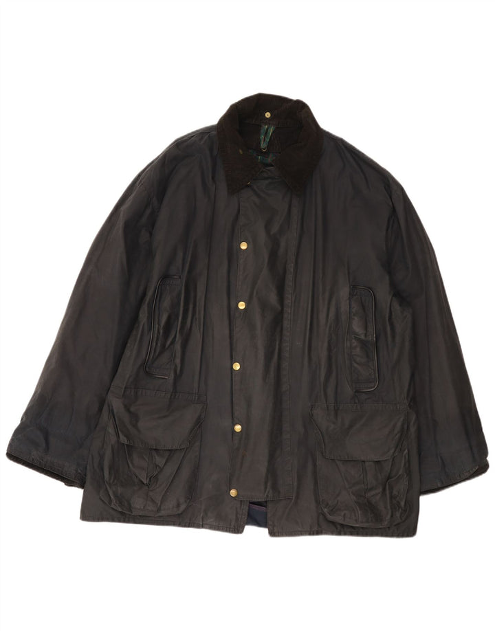 Jaqueta masculina Fermoy de algodão encerado UK 42 XL azul marinho