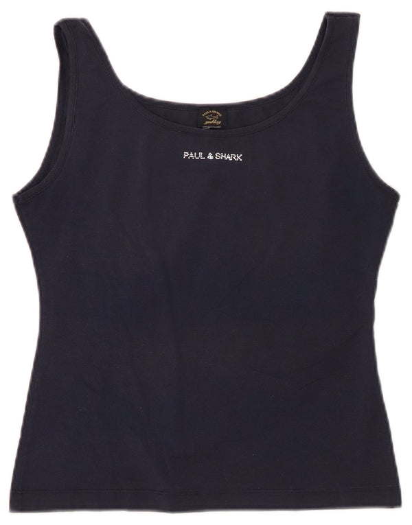 Top colete feminino Paul & Shark UK 12 médio azul marinho