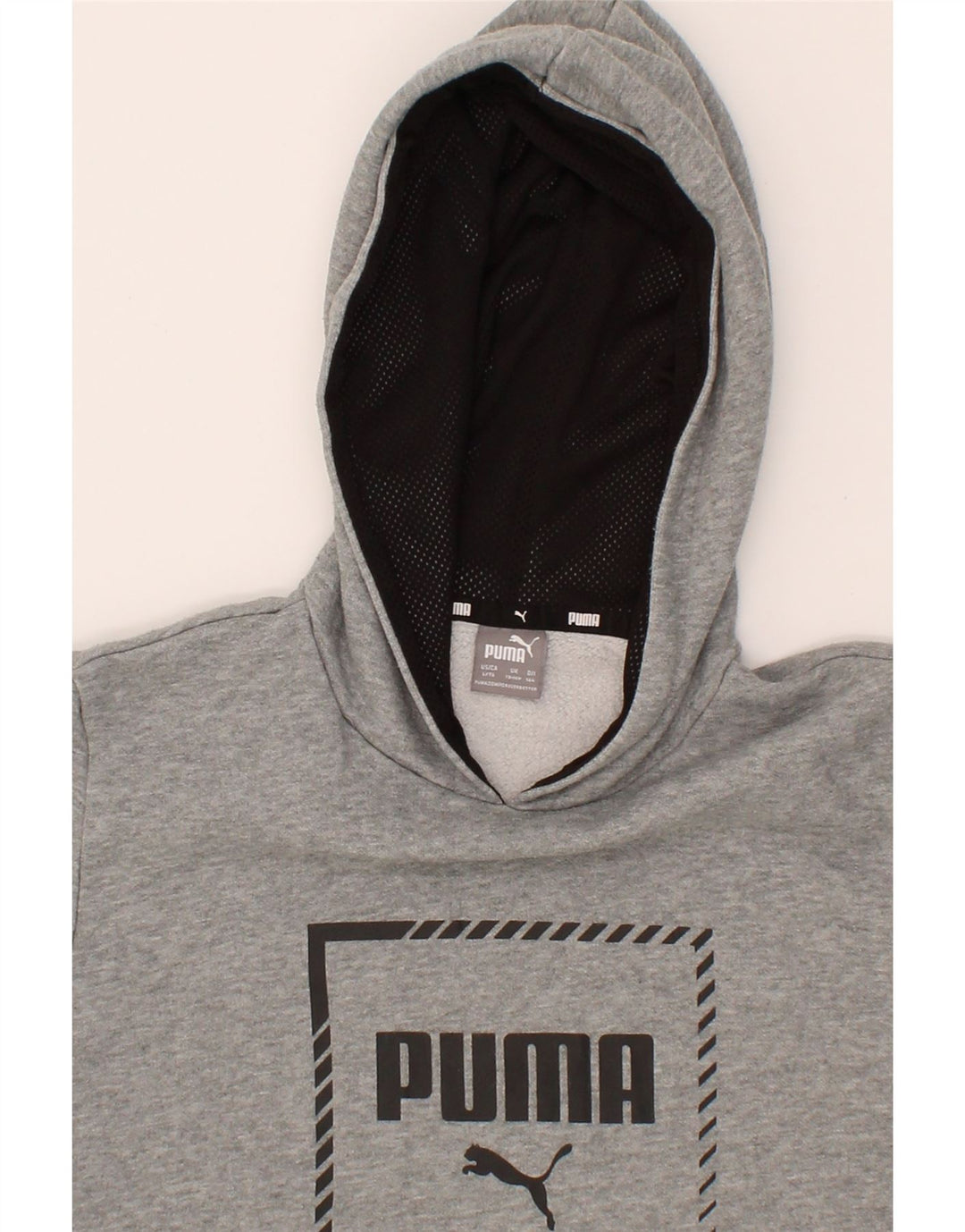 PUMA Boys Graphic Hoodie Jumper 13-14 Years  Grey Cotton Vintage Puma and Second-Hand Puma from Messina Hembry 