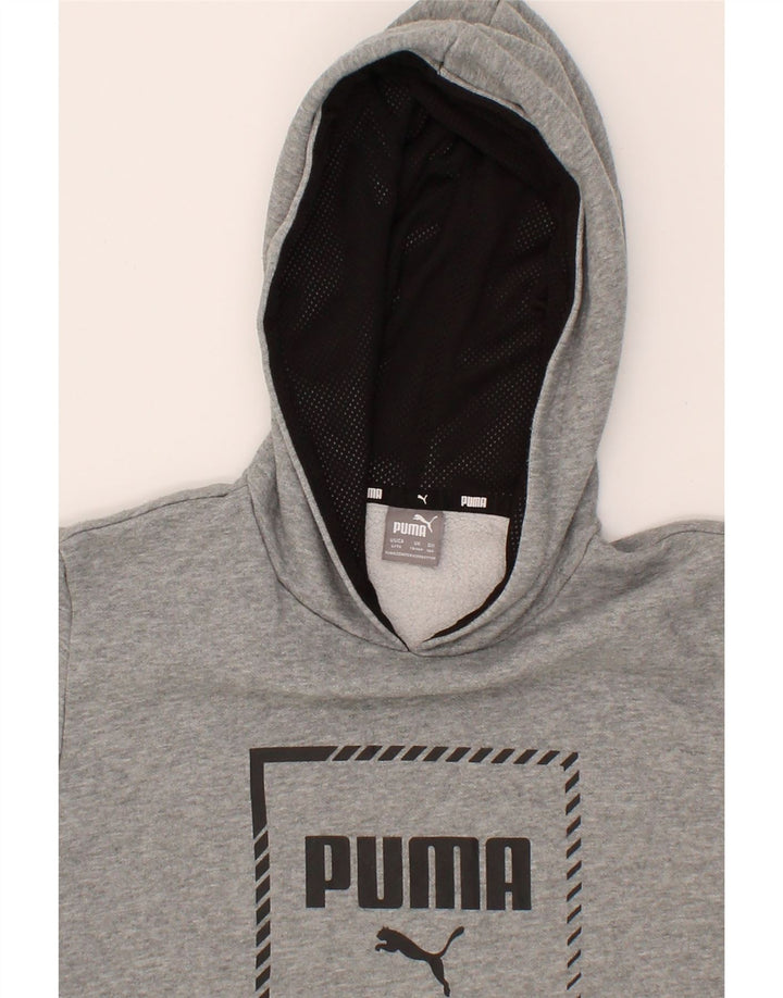 PUMA Boys Graphic Hoodie Jumper 13-14 Years  Grey Cotton Vintage Puma and Second-Hand Puma from Messina Hembry 