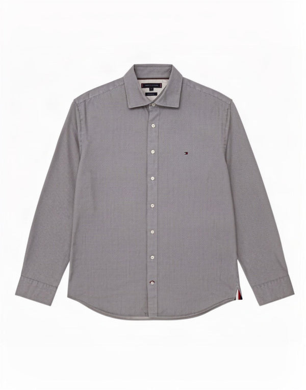 Tommy Hilfiger Mens Regular Fit Camisa 2XL Azul Geométrico