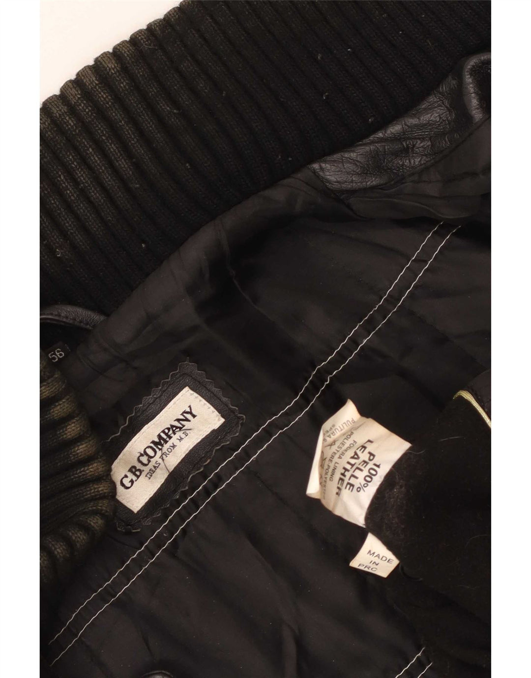 Jaqueta de couro masculina vintage UK 40 grande preta
