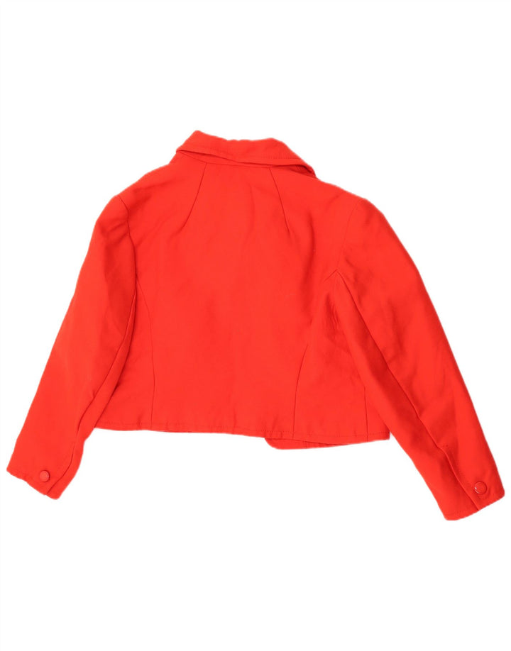 Jaqueta Bolero Feminina Vintage Reino Unido 14 Lã Média Vermelha Nova