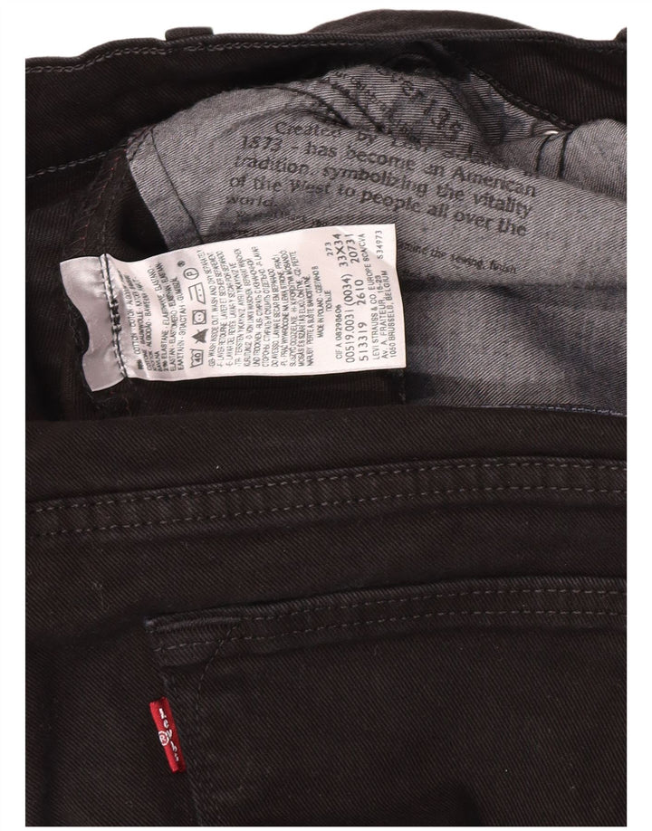 Levi's Masculino 519 Slim Jeans W33 L30 Algodão Preto