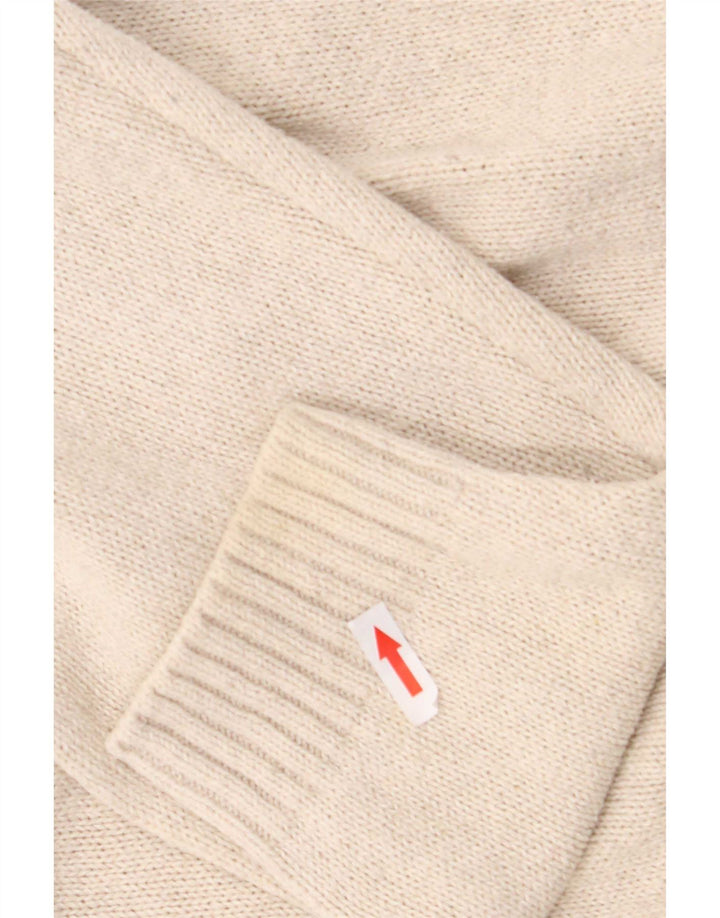 Suéter masculino Marks & Spencer com decote em V grande algodão branco