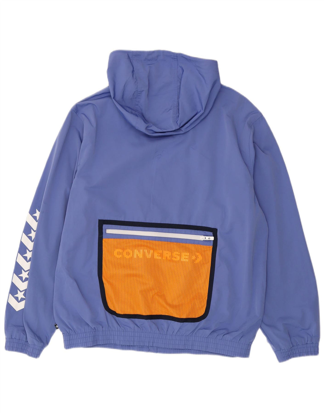 Jaqueta masculina Converse com capuz gráfico com capuz grande bloco colorido azul