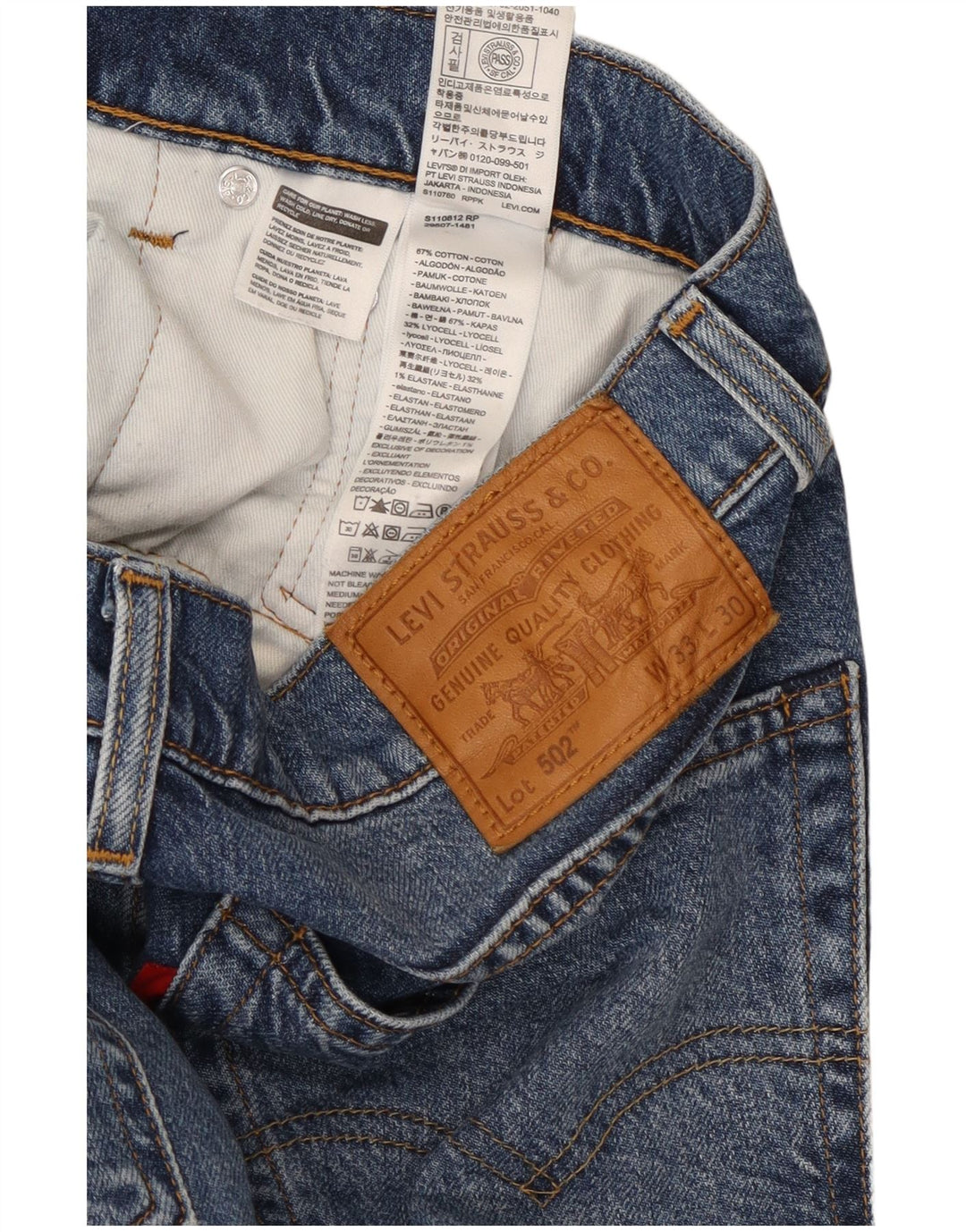 Levi's Masculino 502 Tapered Jeans W33 L30 Azul Algodão