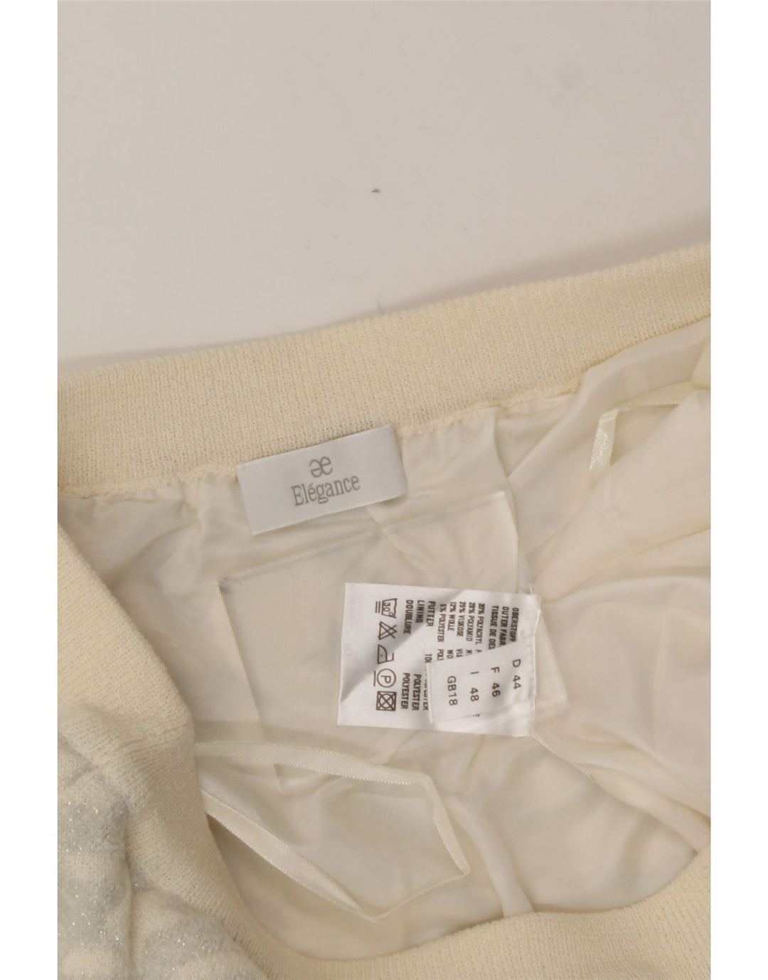 ELEGANCE Womens Pencil Skirt UK 18 XL W36  Off White Houndstooth Vintage Elegance and Second-Hand Elegance from Messina Hembry 