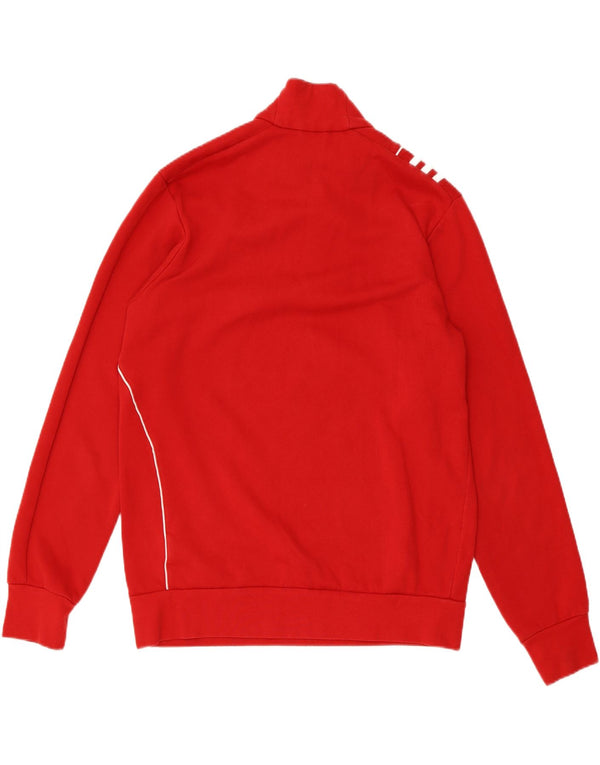 ADIDAS Mens Zip Neck Moletom Jumper Médio Vermelho