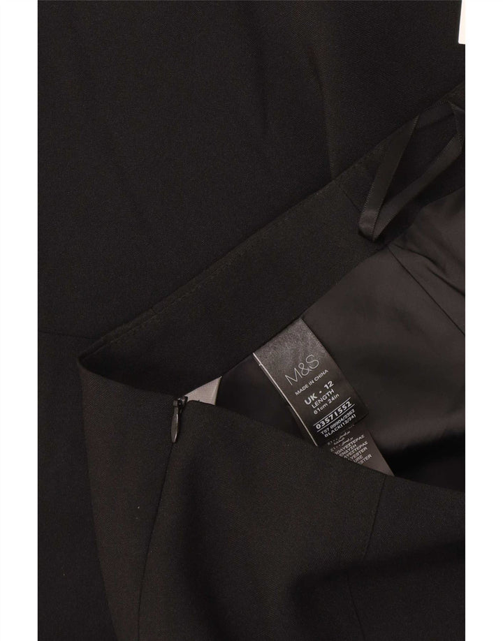Saia lápis feminina Marks & Spencer UK 12 médio W32 poliéster preto