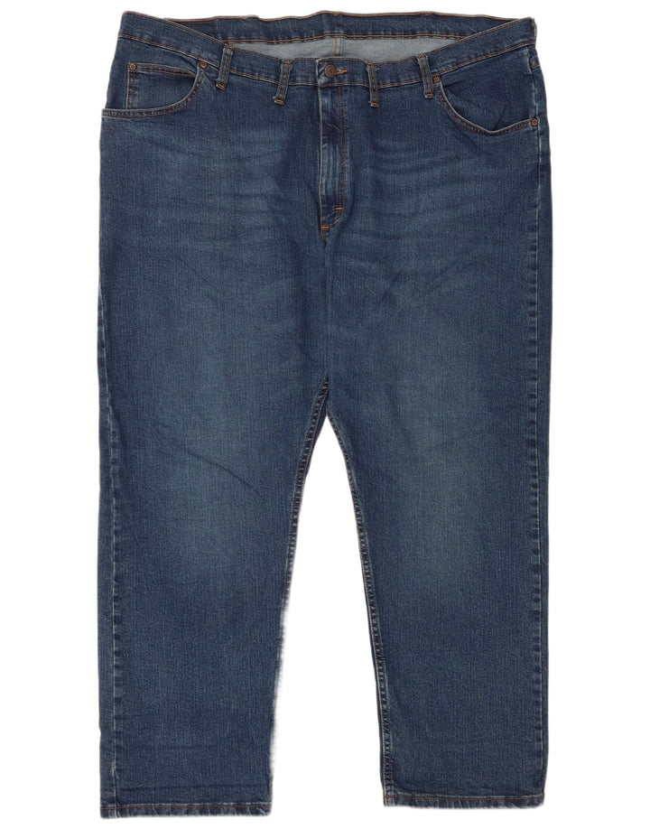 Wrangler Mens Straight Jeans W46 L30 Azul Algodão