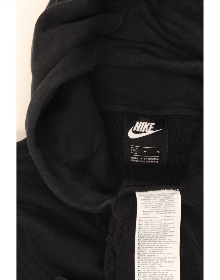 Suéter Nike masculino com capuz e zíper médio preto algodão