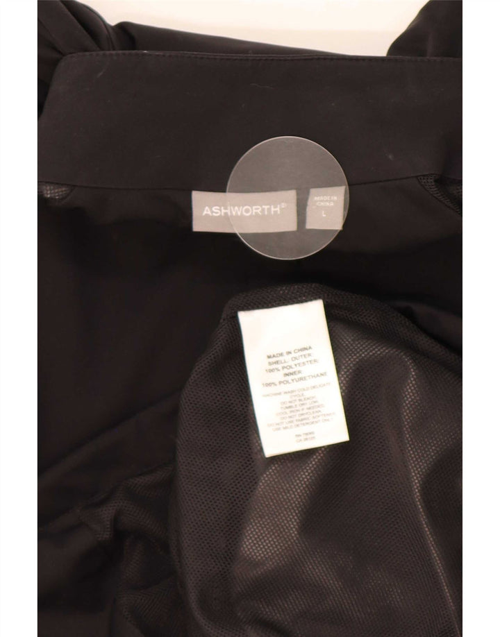 Jaqueta de chuva masculina Ashworth UK 40 grande poliéster preto