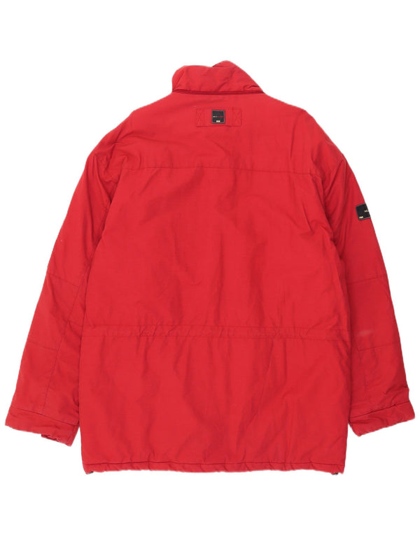 Helly Hansen Mens Windbreaker Jacket UK 40 Large Red Colourblock Cotton