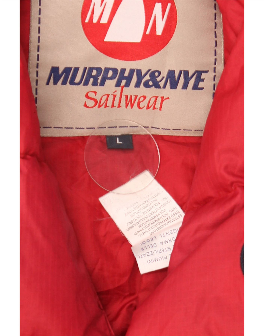 Colete acolchoado masculino Murphy & Nye UK 40 grande poliamida vermelha