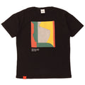 Camiseta gráfica masculina ZARA Top pequeno bloco colorido preto