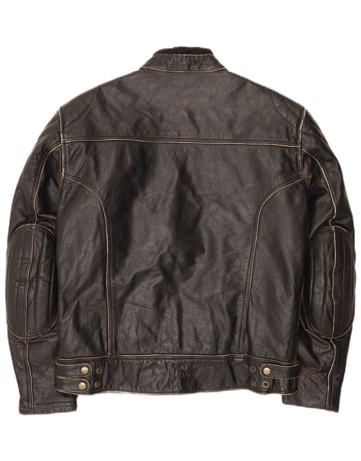 Jaqueta masculina vintage de couro Racer EU 52 XL couro preto