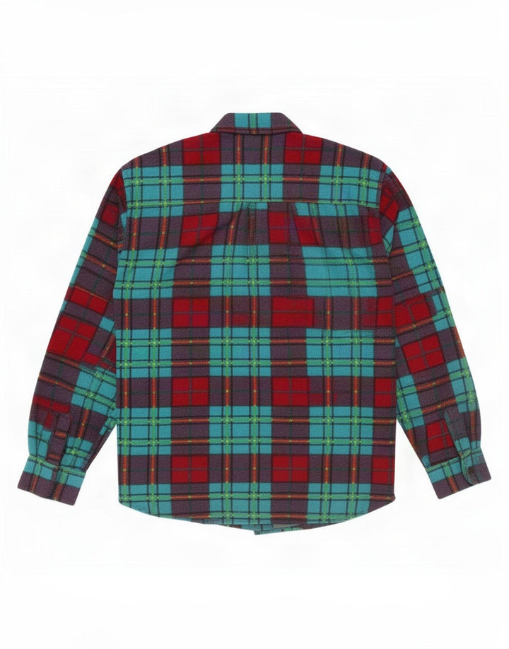 Camisa de flanela masculina Great Escapes poliéster colorido pequeno com verificação