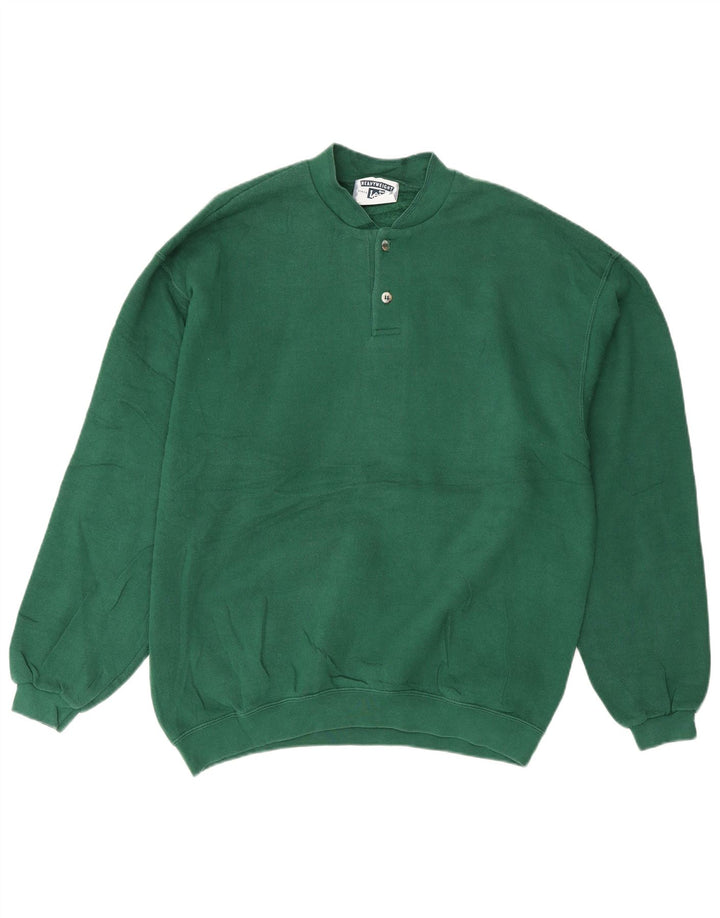 Suéter masculino Lee com gola redonda e botão verde médio