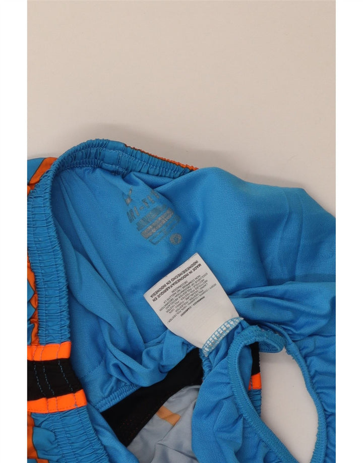 Shorts esportivos femininos Nike Dri Fit UK 10 pequeno azul colorblock poliéster