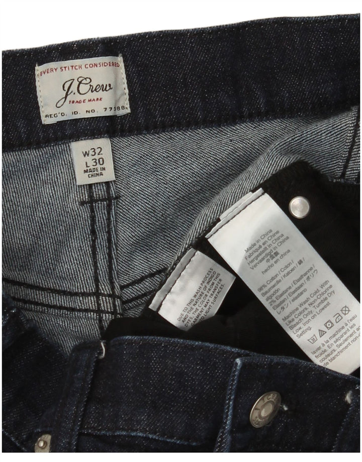 J. CREW feminino 484 jeans retos W32 L30 algodão azul marinho