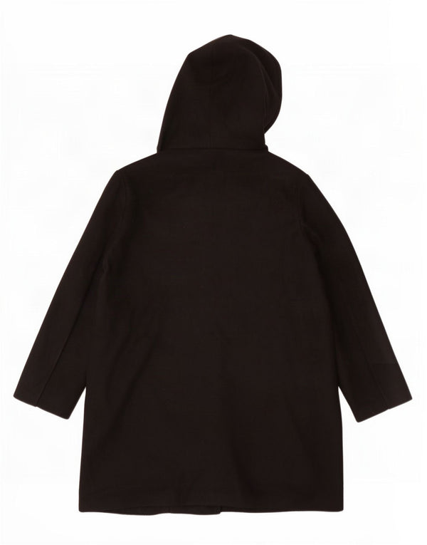 Sobretudo aberto com capuz feminino Zara UK 14 poliéster preto médio