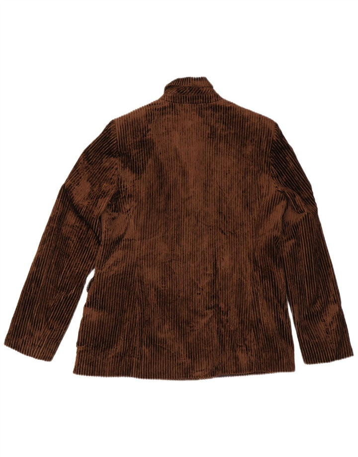 EMMA & GAIA terno feminino de veludo cotelê de 2 peças IT 44 médio W28 L28 marrom