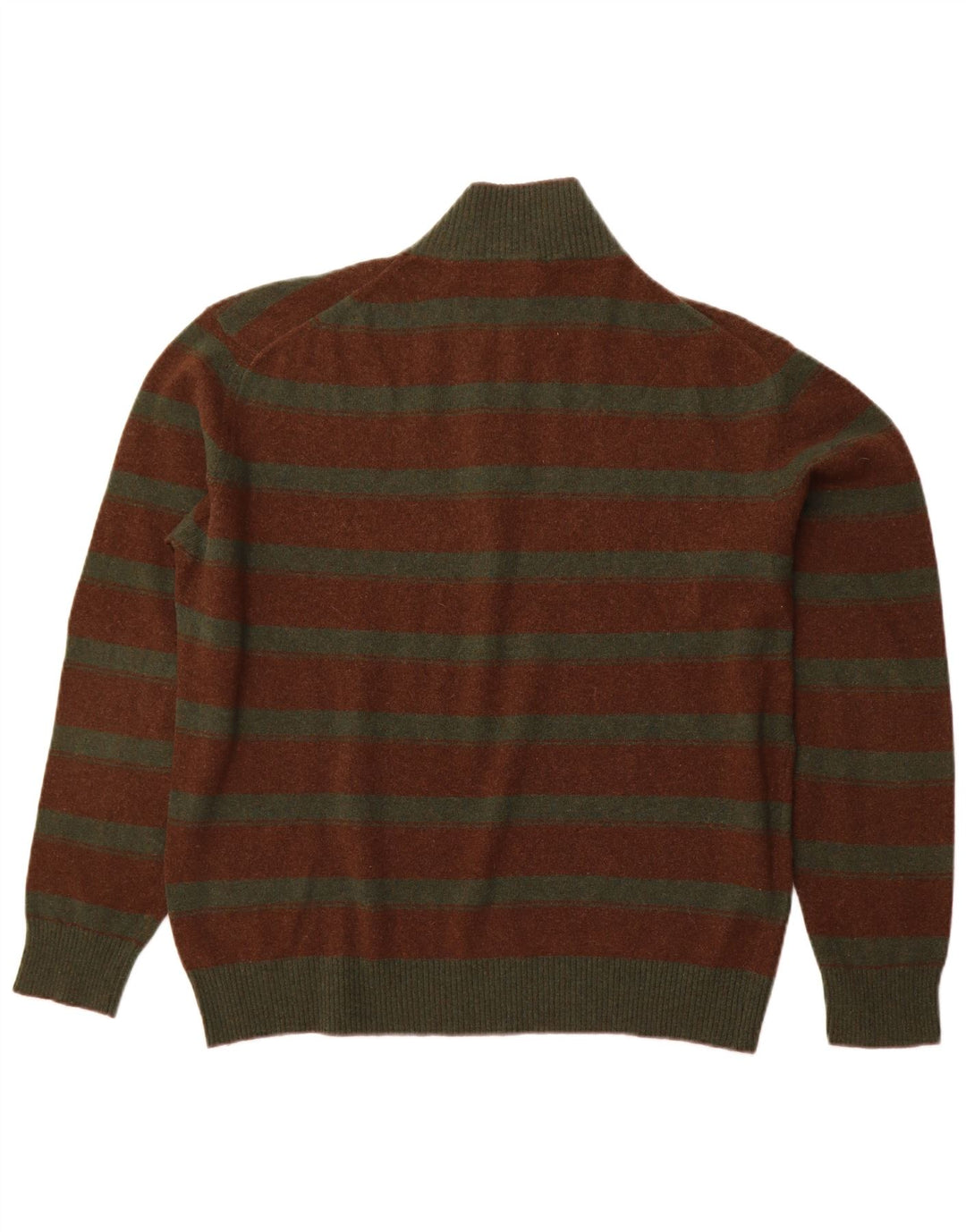 Suéter masculino FILA com zíper e gola XL listrado marrom