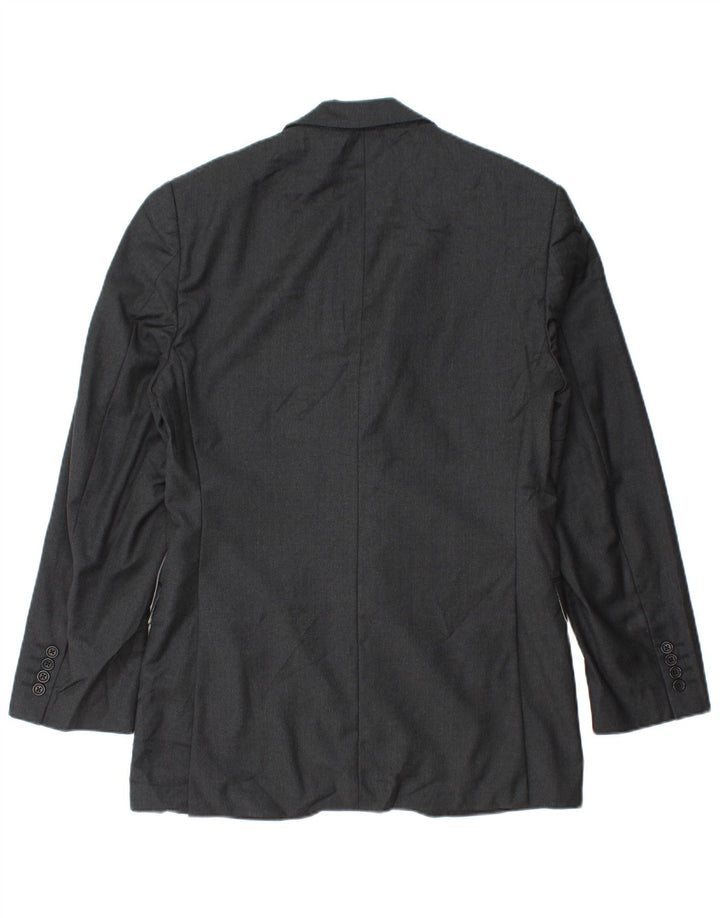 Aquascutum Jaqueta Blazer Masculina com 2 Botões Reino Unido 36 Pequena Lã Cinza