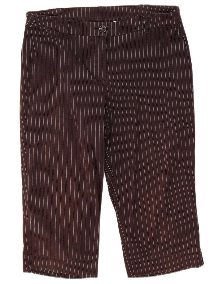Calça capri feminina Marks & Spencer EU 40 médio W32 L18 cinza listrado