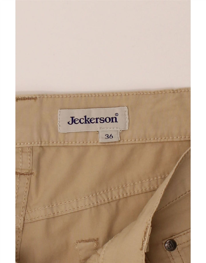 JECKERSON Mens Straight Casual Trousers W36 L30 Beige Cotton Vintage Jeckerson and Second-Hand Jeckerson from Messina Hembry 