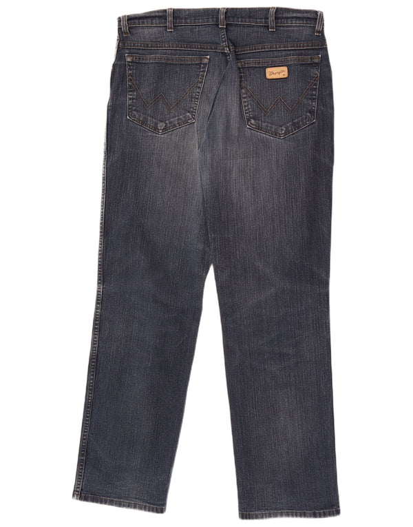 Wrangler Masculino Texas Stretch Straight Jeans W34 L32 Azul Algodão