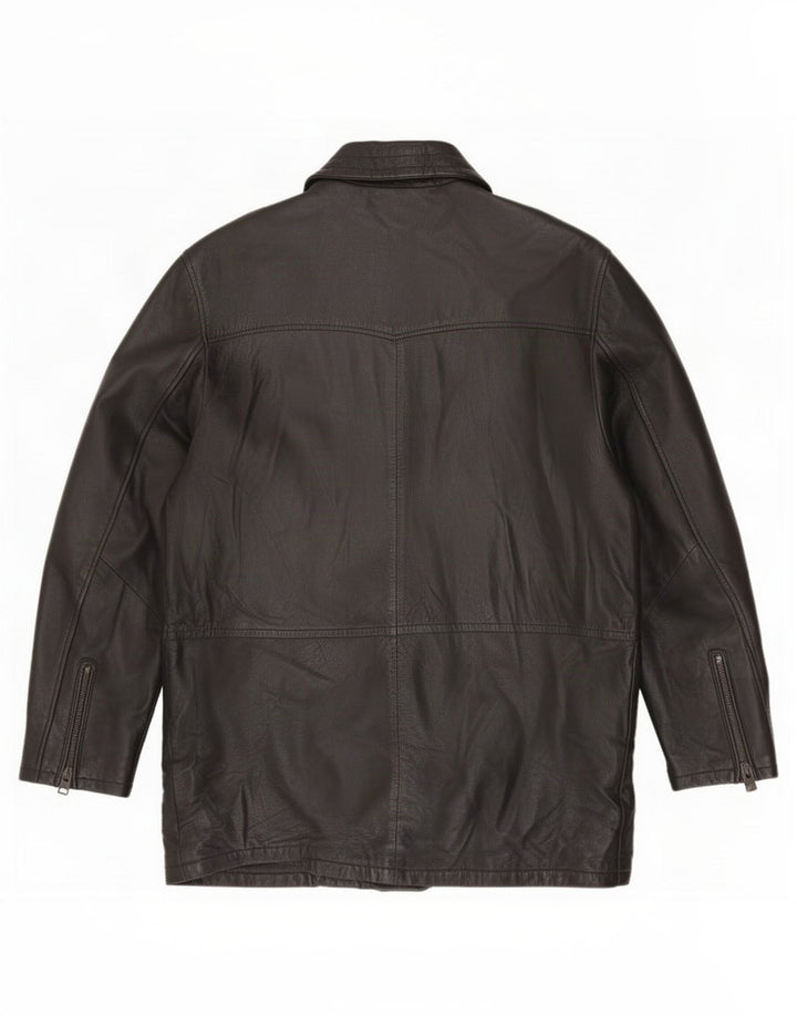 Casaco de couro masculino Salvatore Lepore IT 52 XL preto