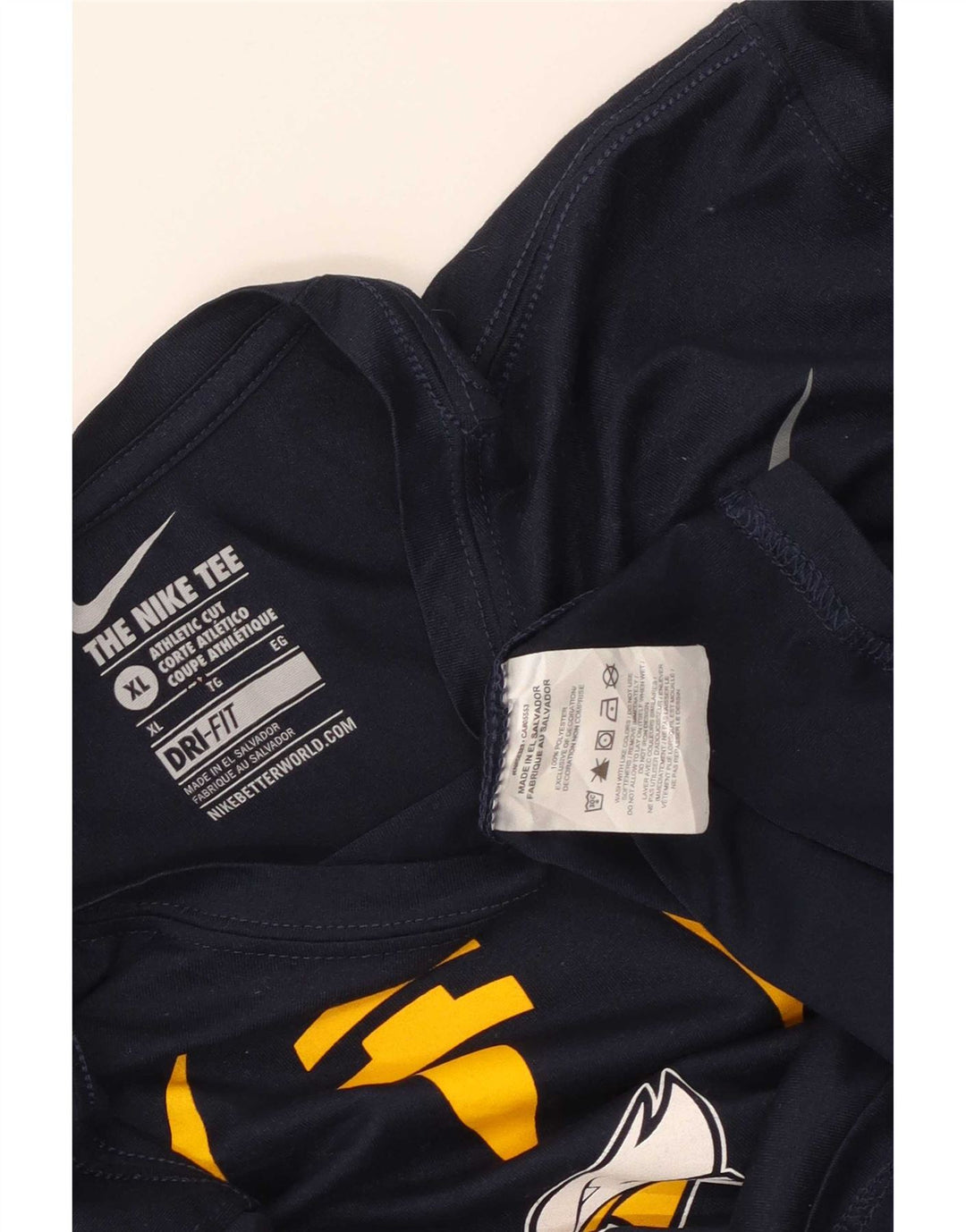 Top gráfico Nike masculino Dri Fit manga comprida XL azul marinho poliéster