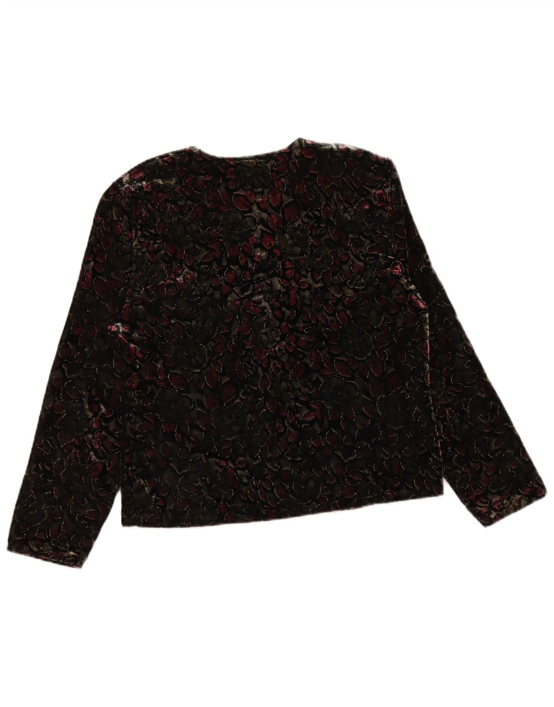 VINTAGE Womens Velvet Blazer Jacket UK 10 Small Multicoloured Floral