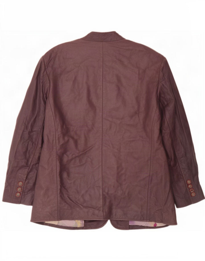 Jaqueta blazer feminina de couro com peito duplo Cruse EU 42 grande roxo
