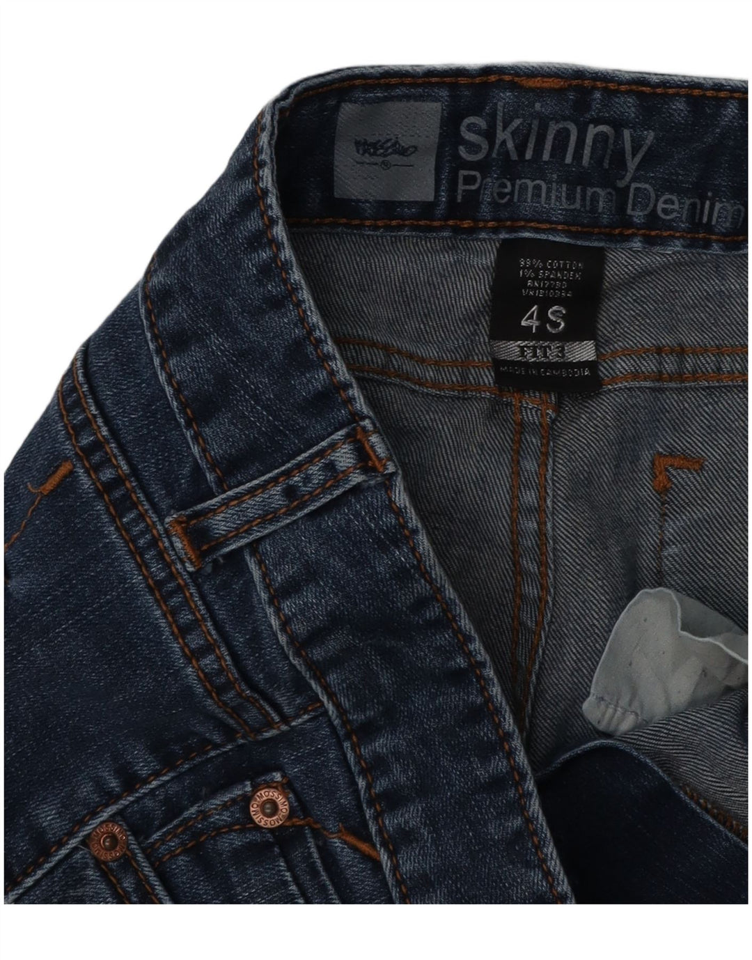 MOSSIMO Jeans Skinny Feminino US 4 Pequeno W29 L29 Azul Algodão